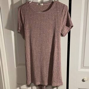 Ekouaer Maternity Blush Red/Pink Ribbed Knit Top